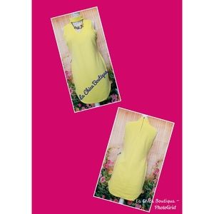 Boo Hoo Yellow Choker Collar Dress